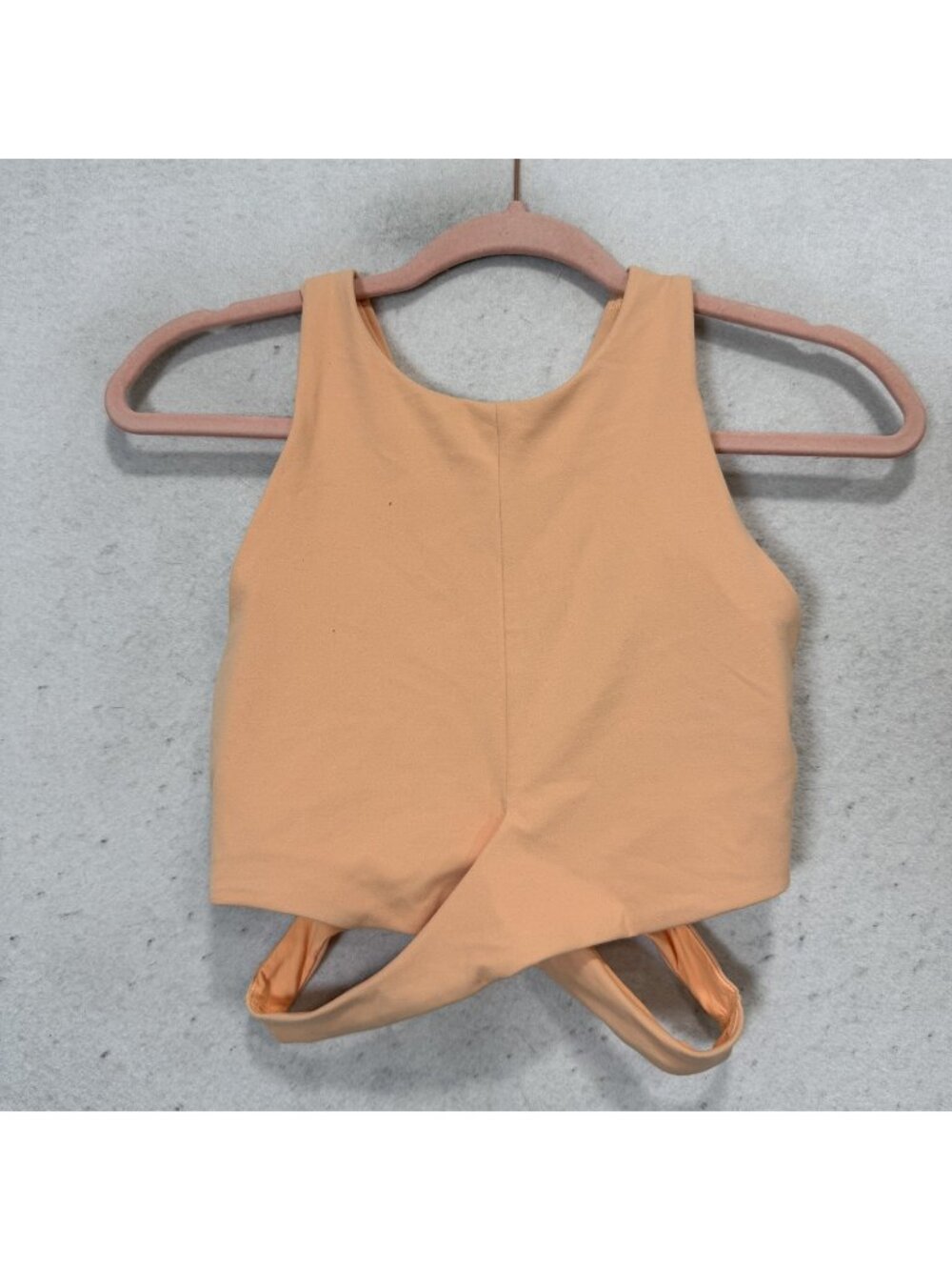 Athleta Sports Bra Womens Small Orange High Neck Longline Keyhole Racerback Top